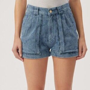 DL1961 Marie High Waist Denim Shorts Blue Womens Size Medium